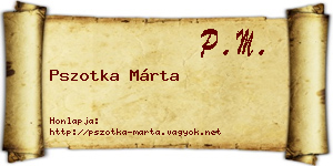 Pszotka Márta névjegykártya