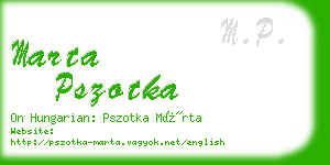 marta pszotka business card